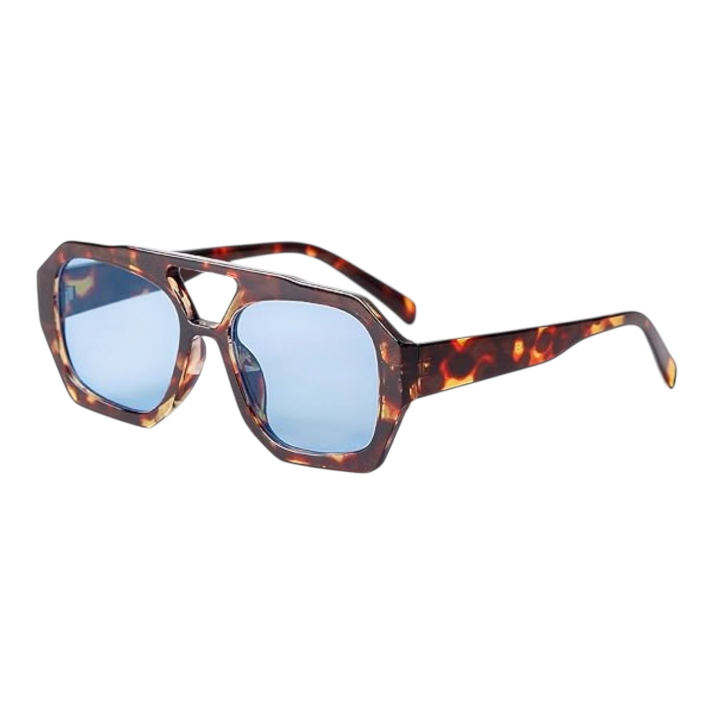 Tortoise Shell Sunglases with Blue Lenses