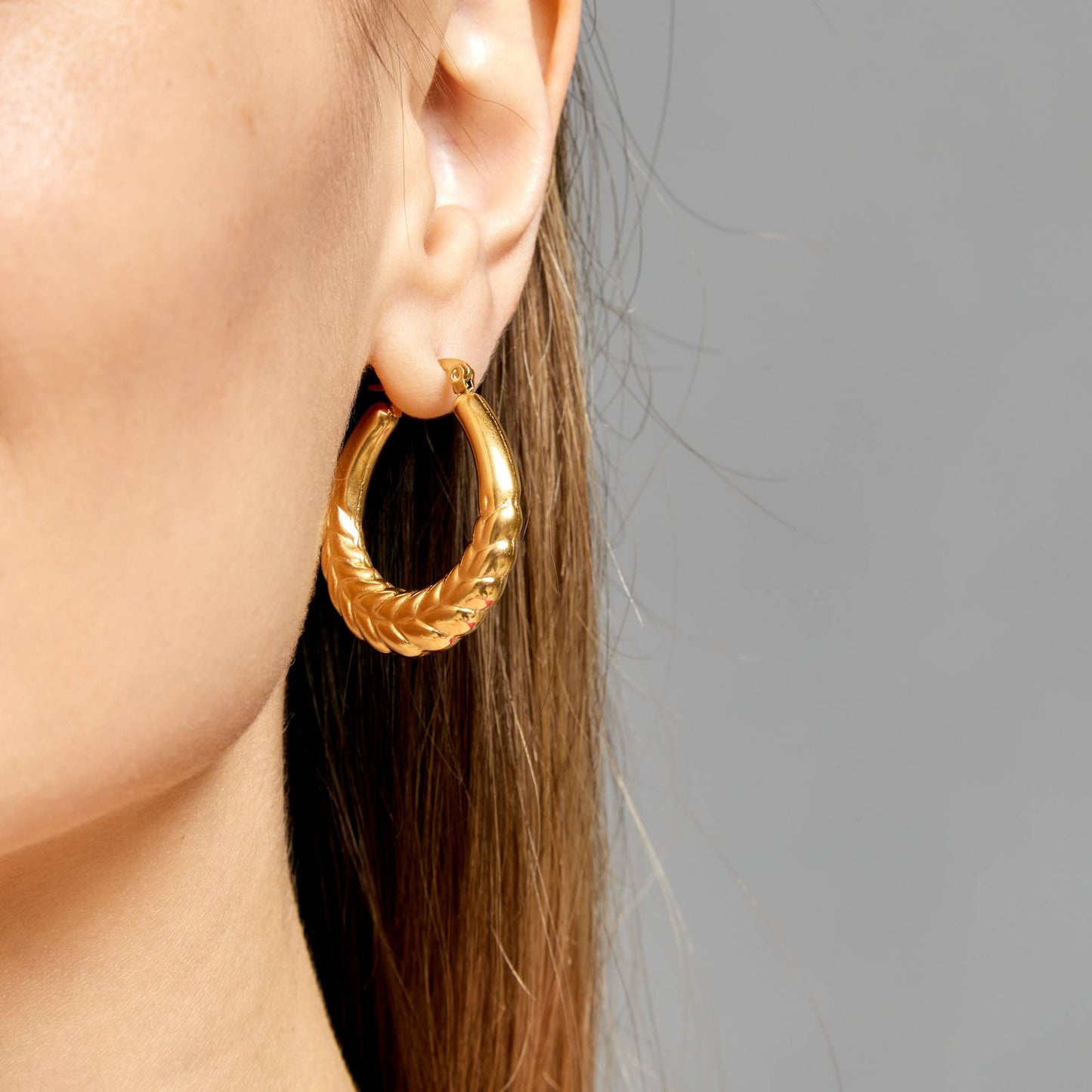 18K gold plated Stainless steel Spikelet earrings.