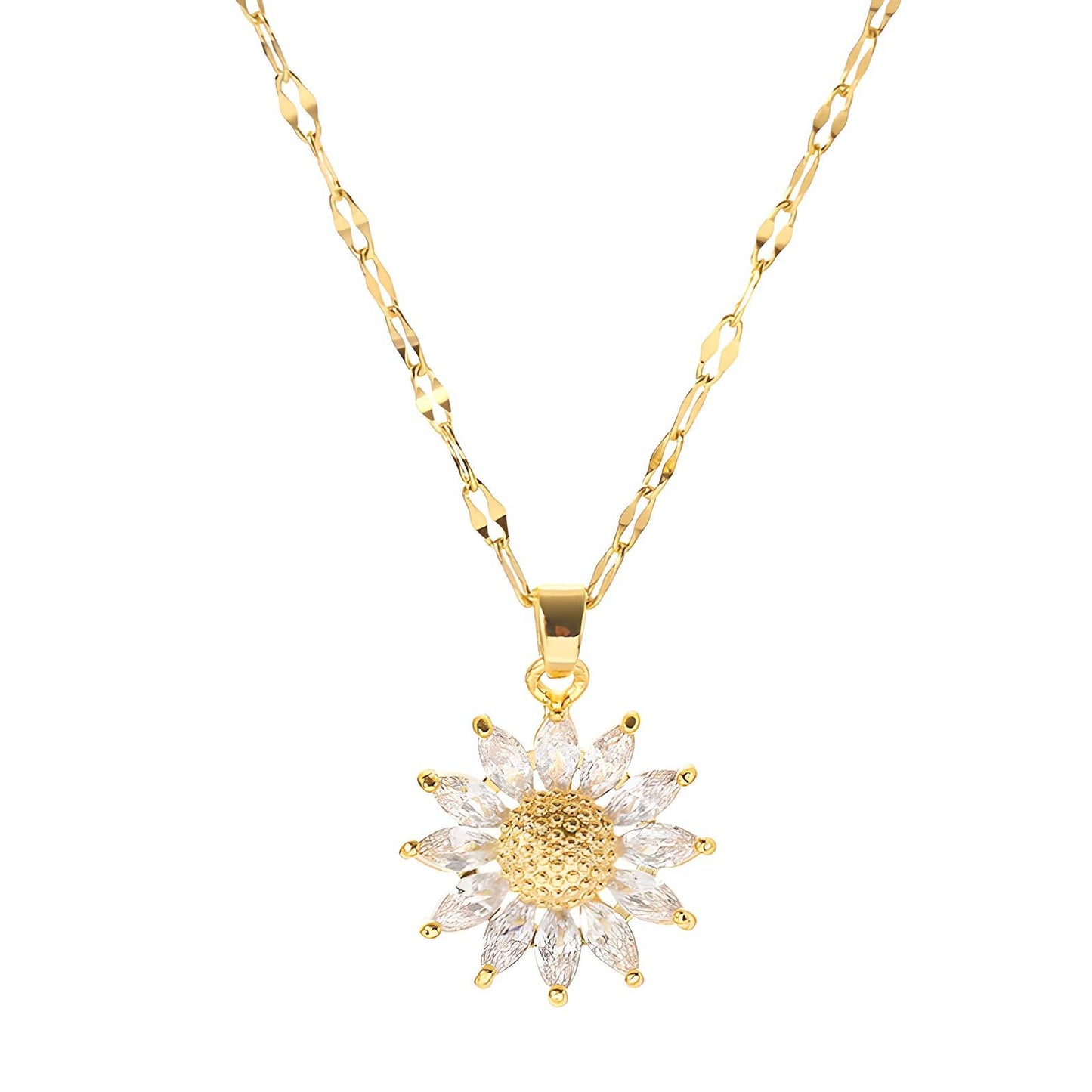 18K gold plated Stainless steel Flowers necklace.
