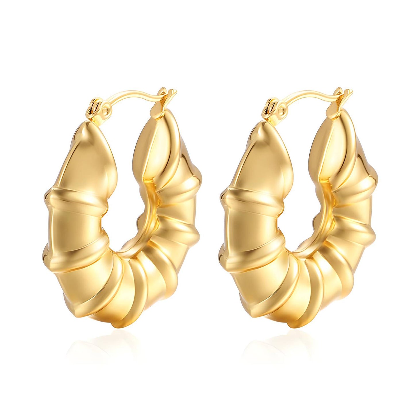 18K gold plated Stainless steel earrings.