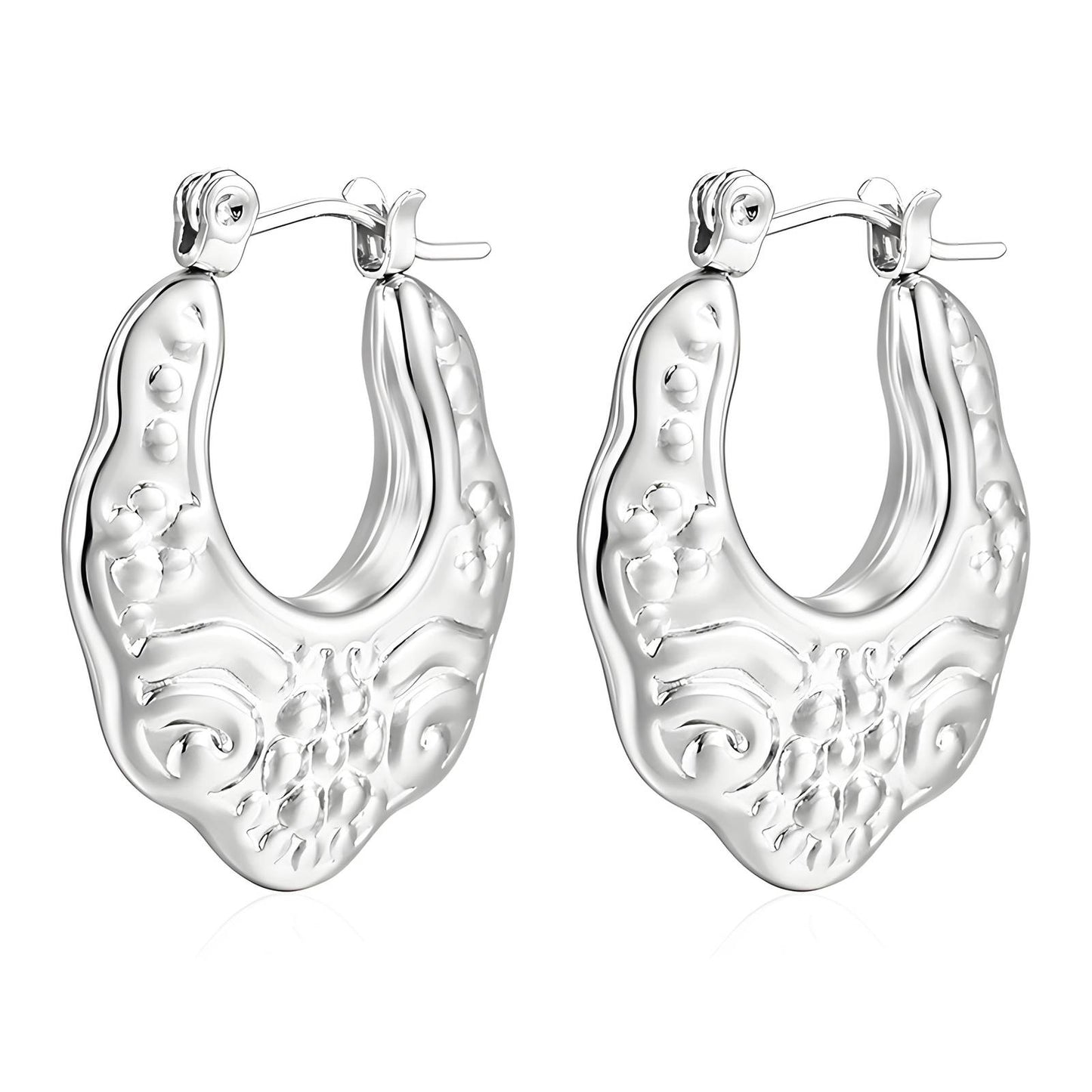 Stainless steel earrings.