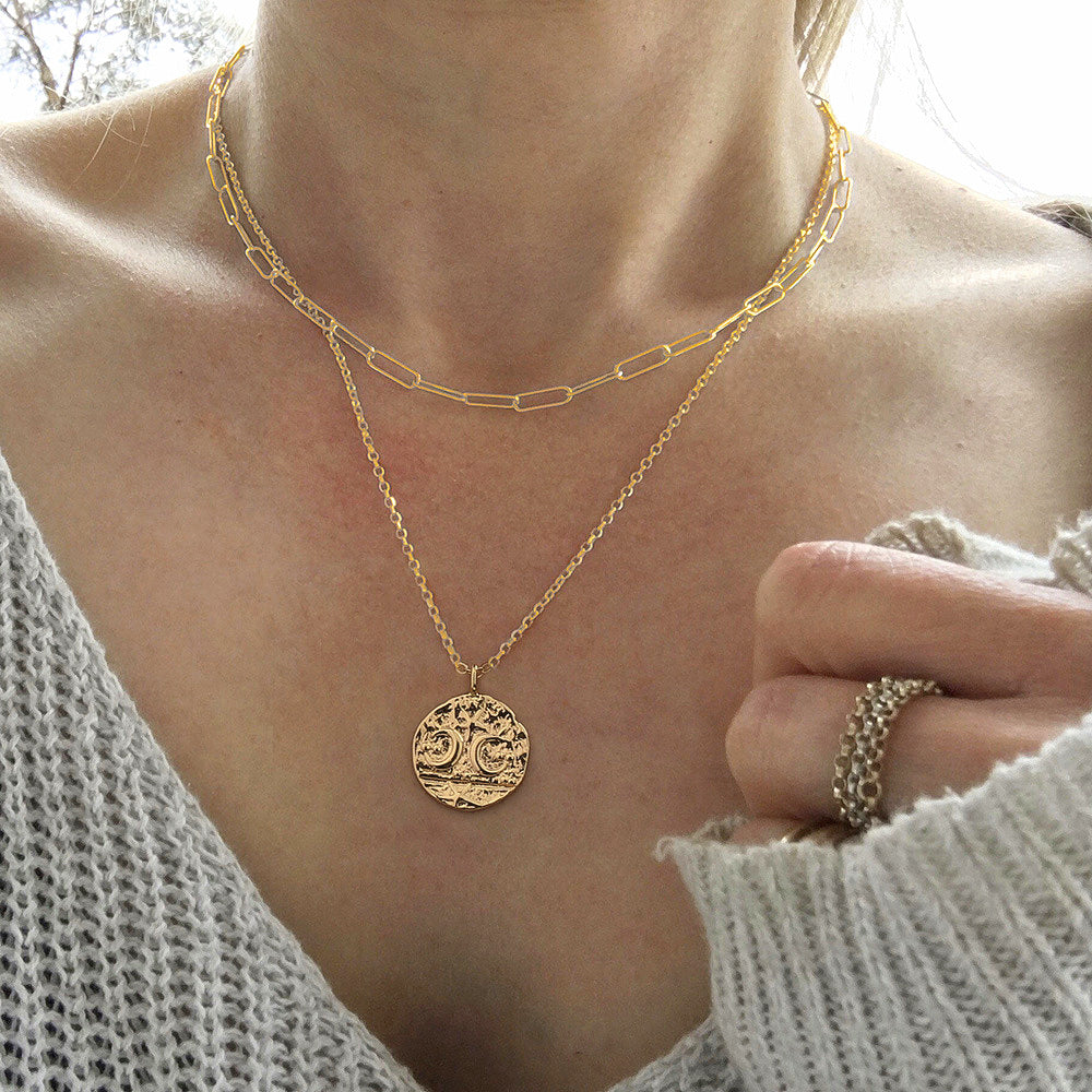 18K gold plated Stainless steel necklace.