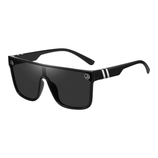 Oversized Black Shield Sunglasses