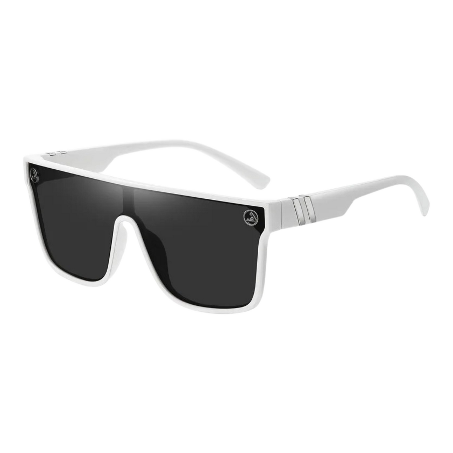White Shield Visor Sunglasses with Black Lens