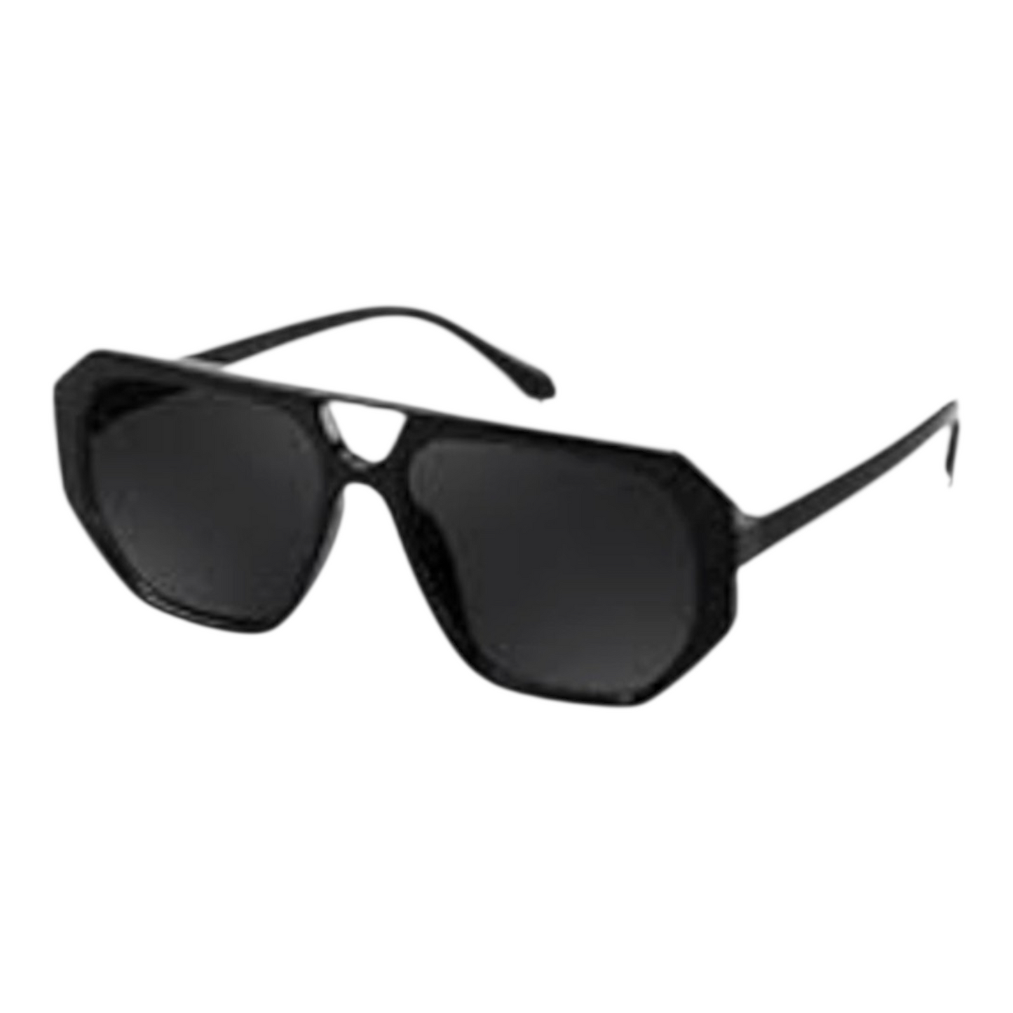 Black Geometric Shield Sunglasses UV400