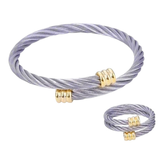 Twisted Bracelet & Ring Set