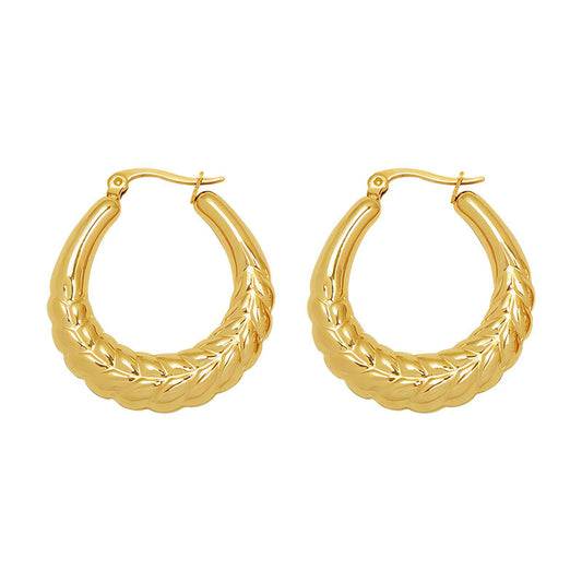 18K gold plated Stainless steel  Spikelet earrings.